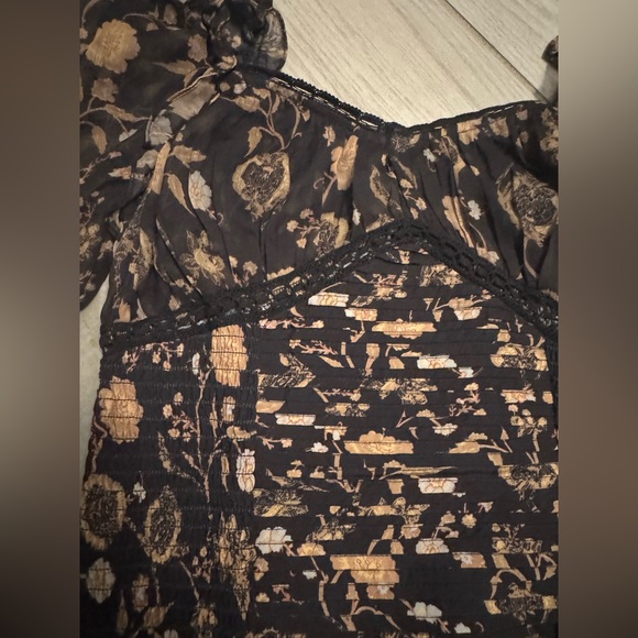 NWT Free People Brunch Date Bodysuit in Black combo Size Small - Picture 5 of 16